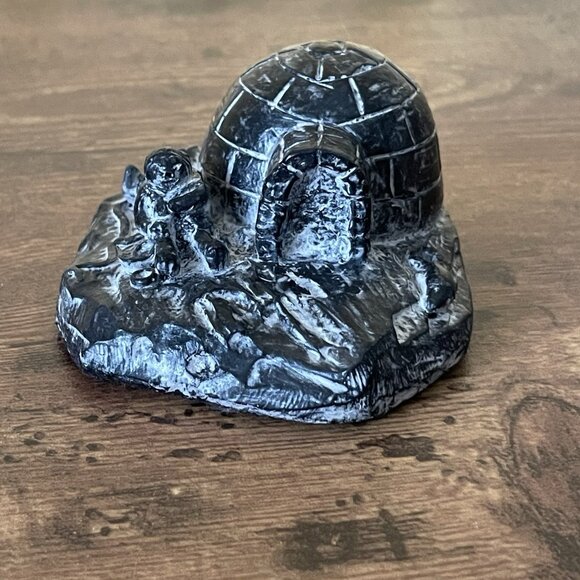 Vintage A Wolf Originals Canada Sculpture Igloo Sled Inuit Eskimo First Nations - Picture 7 of 10